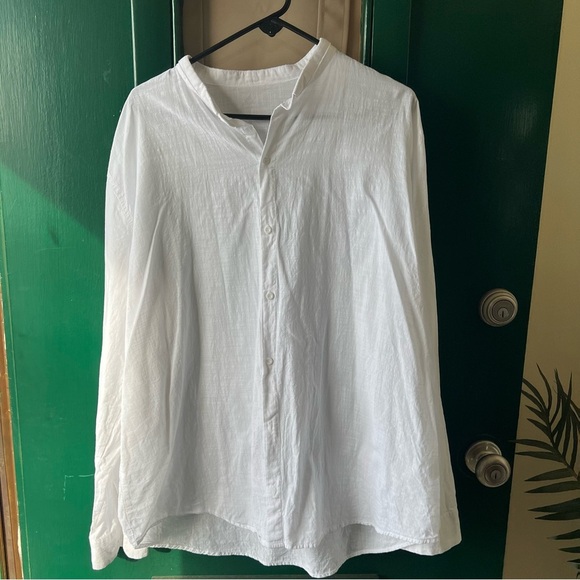 None Tops - White Button Down Shirt